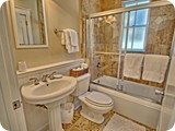 1st floor master bath with marble floors limestone shower